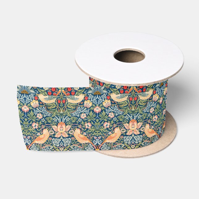 Strawberry Thief (by William Morris) Satin Ribbon (Spool)