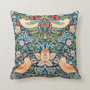 Strawberry Thief (by William Morris) Throw Pillow