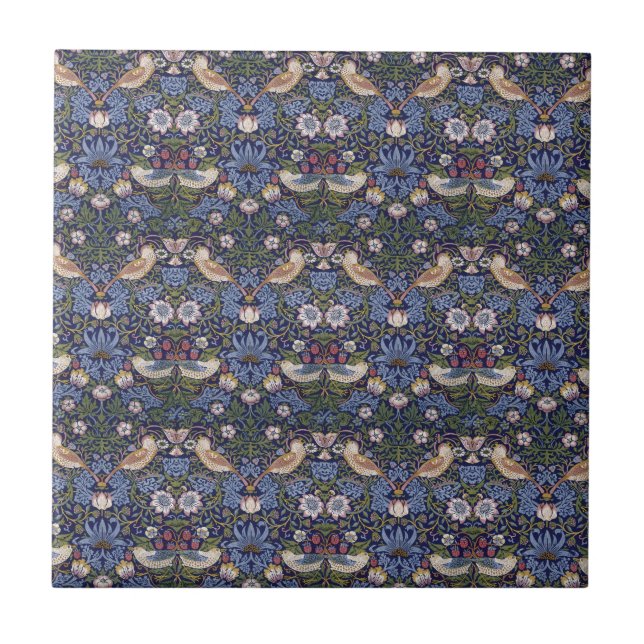 Strawberry Thief by William Morris Tile (Front)
