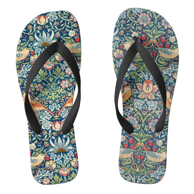 Strawberry thief - Design of William Morris  Flip Flops (Footbed)