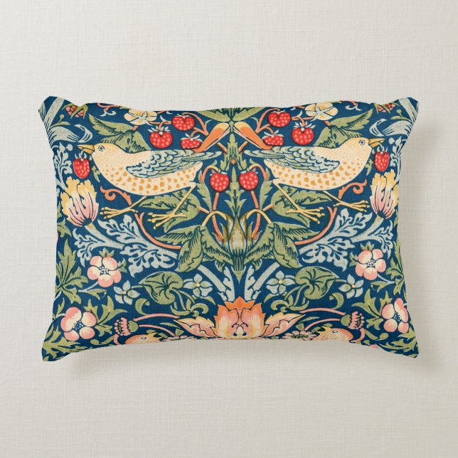 Strawberry Thief ,Famous Painting Accent Pillow (Front)