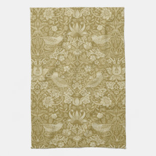 Strawberry Thief Gold, William Morris Kitchen Towel