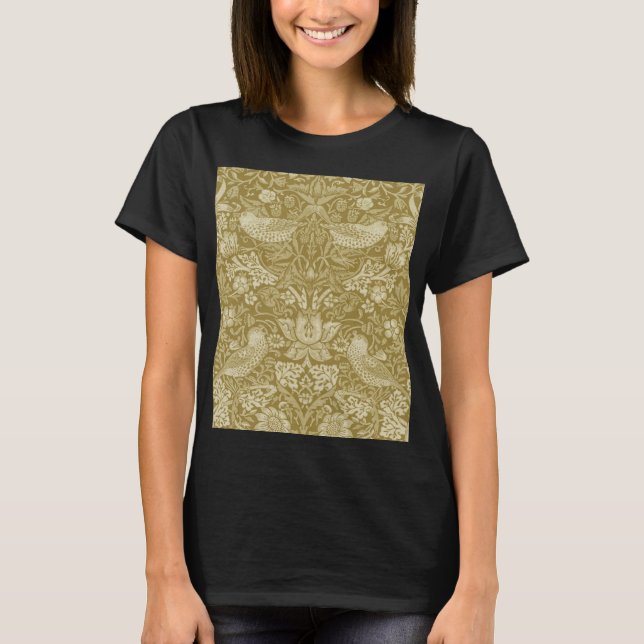 Strawberry Thief Gold, William Morris T-Shirt (Front)