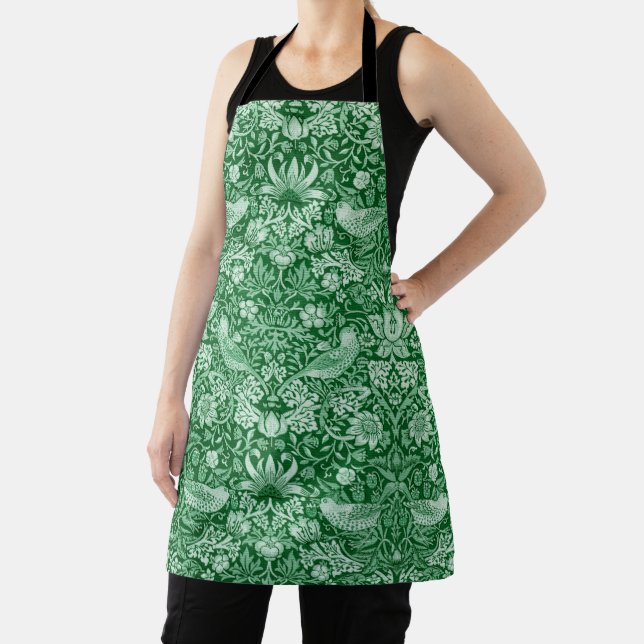 Strawberry Thief Green, William Morris Apron (Insitu)