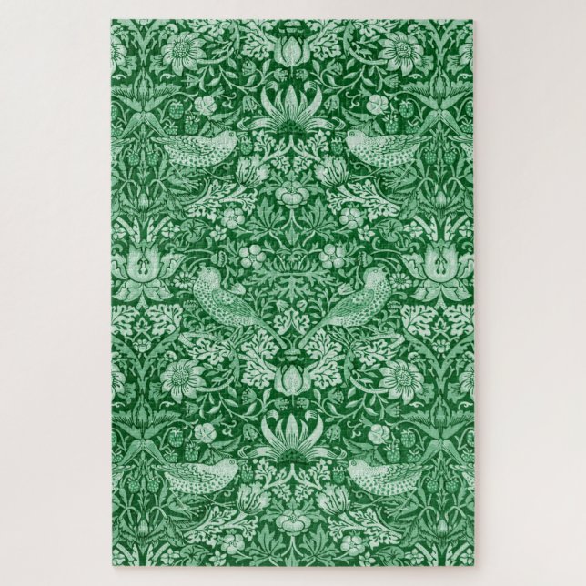 Strawberry Thief Green, William Morris Jigsaw Puzzle (Vertical)