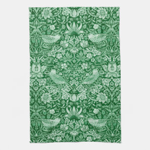 Strawberry Thief Green, William Morris Kitchen Towel