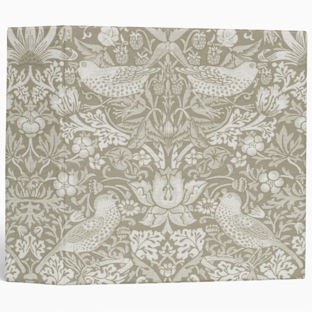 Strawberry Thief Ivory, William Morris Binder (Front/Spine)