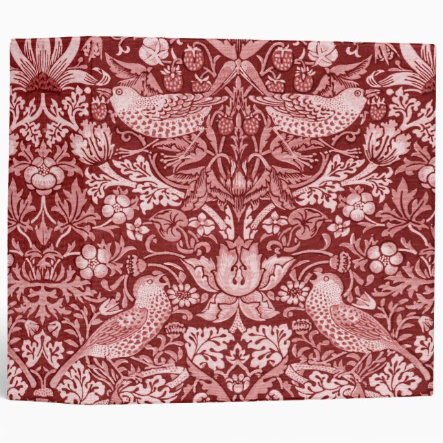 Strawberry Thief Maroon, William Morris Binder (Front/Spine)