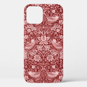 Strawberry Thief Maroon, William Morris iPhone 12 Case