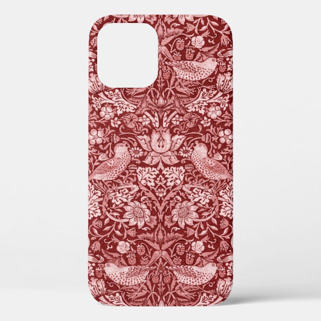 Strawberry Thief Maroon, William Morris Case-Mate iPhone Case (Back)
