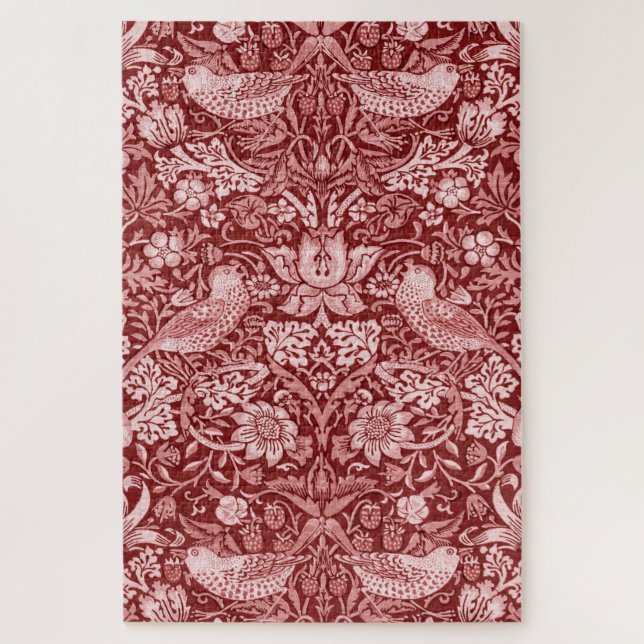Strawberry Thief Maroon, William Morris Jigsaw Puzzle (Vertical)