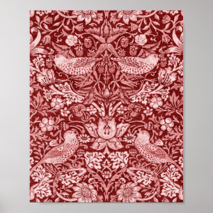 Strawberry Thief Maroon, William Morris Poster