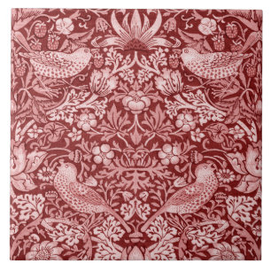 Strawberry Thief Maroon, William Morris Tile