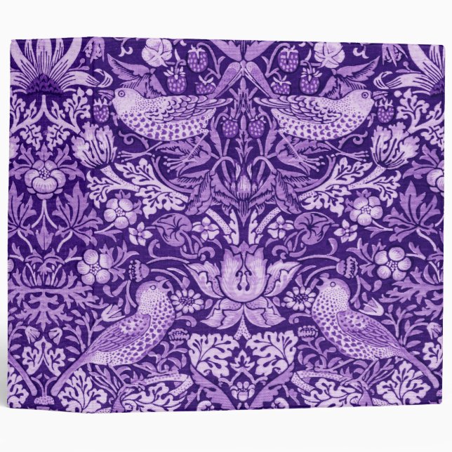 Strawberry Thief Purple, William Morris Binder (Front/Spine)