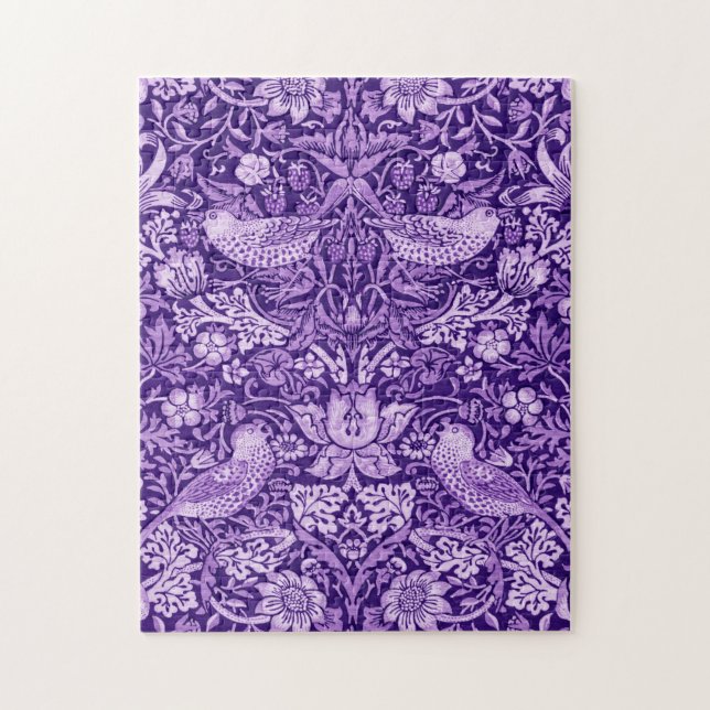 Strawberry Thief Purple, William Morris Jigsaw Puzzle (Vertical)