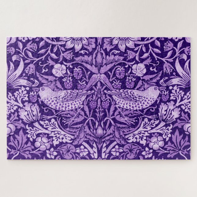 Strawberry Thief Purple, William Morris Jigsaw Puzzle (Horizontal)