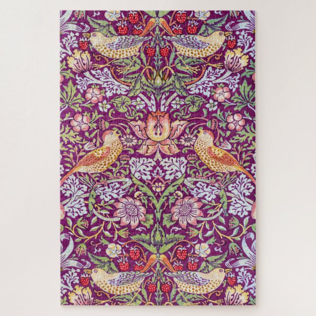Strawberry Thief Red, William Morris Jigsaw Puzzle (Vertical)