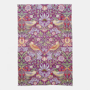 Strawberry Thief Red, William Morris Kitchen Towel