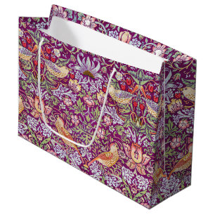 Strawberry Thief Red, William Morris Large Gift Ba Large Gift Bag