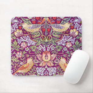 Strawberry Thief Red, William Morris Mouse Pad