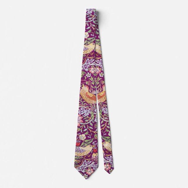 Strawberry Thief Red, William Morris Tie (Front)