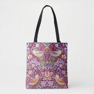Strawberry Thief Red, William Morris Tote Bag