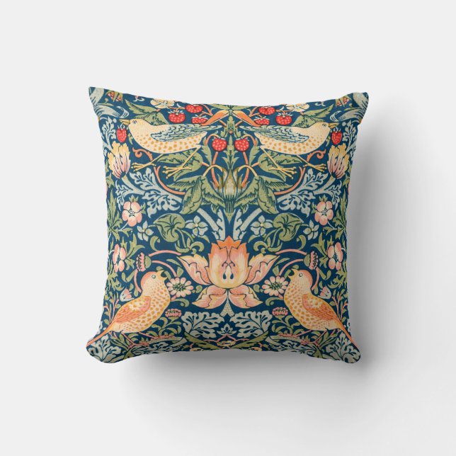 Strawberry Thief Throw Pillow (Front)