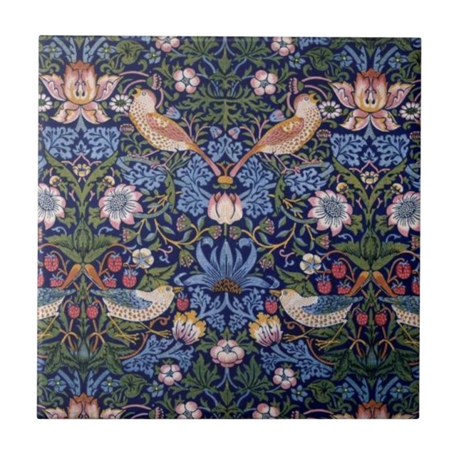 Strawberry Thief -William Morris Art Tile (Front)