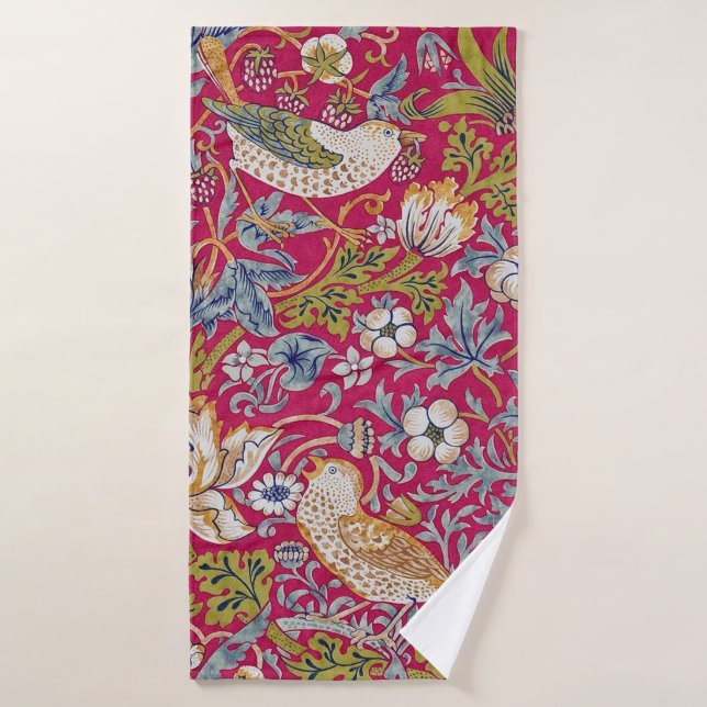 Strawberry Thief, William Morris Bath Towel (Bath Towel)