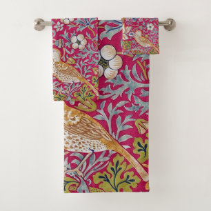 Strawberry Thief, William Morris Bath Towel Set