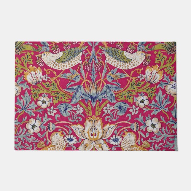 Strawberry Thief, William Morris Doormat (Front)