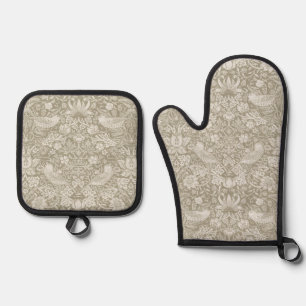 Strawberry Thief, William Morris Oven Mitt & Pot Holder Set