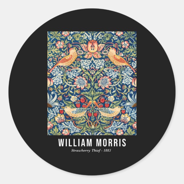 Strawberry Thief William Morris Pattern Classic Round Sticker (Front)