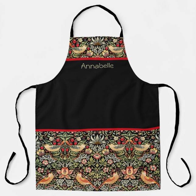 Strawberry Thief William Morris Personalize  Apron (Front)