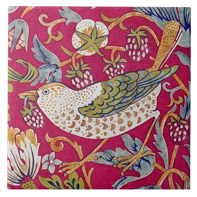 Strawberry Thief, William Morris Tile (Front)