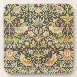 Strawberry Thieves by William Morris, Vintage Art Coaster