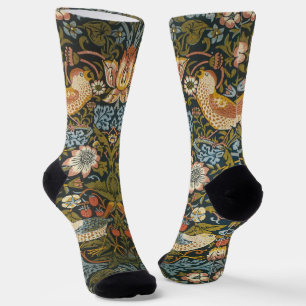 Strawberry Thieves by William Morris, Vintage Art Socks