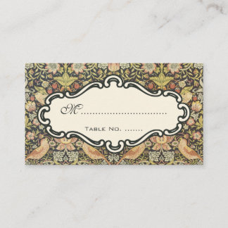 Strawberry Thieves Vintage Wedding Set Place Card