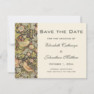 Strawberry Thieves Vintage Wedding Set Save The Date