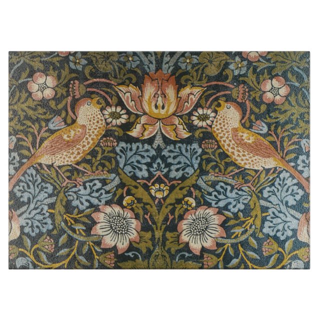 Strawberry Thieves William Morris Antique Pattern Cutting Board (Front)