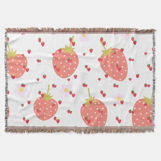 strawberry throw blanket (Front)