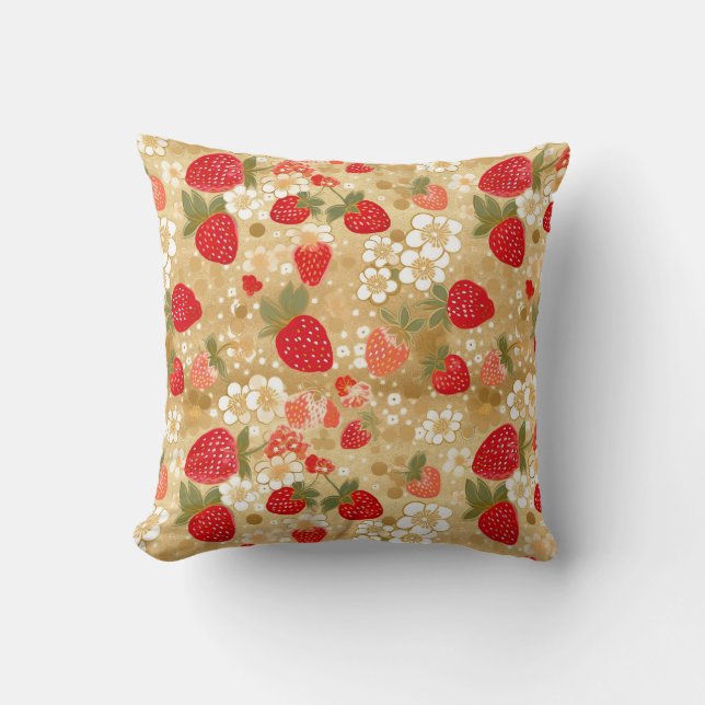 Strawberry Throw Pillow (Front)