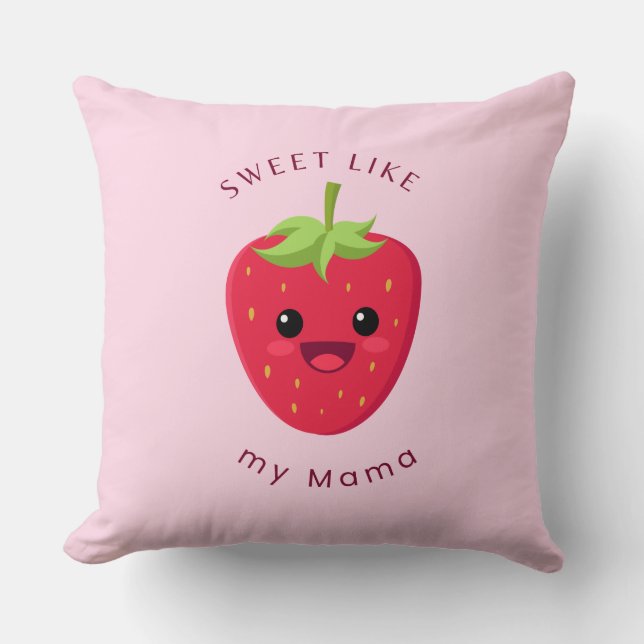 Strawberry Throw Pillow  (Front)
