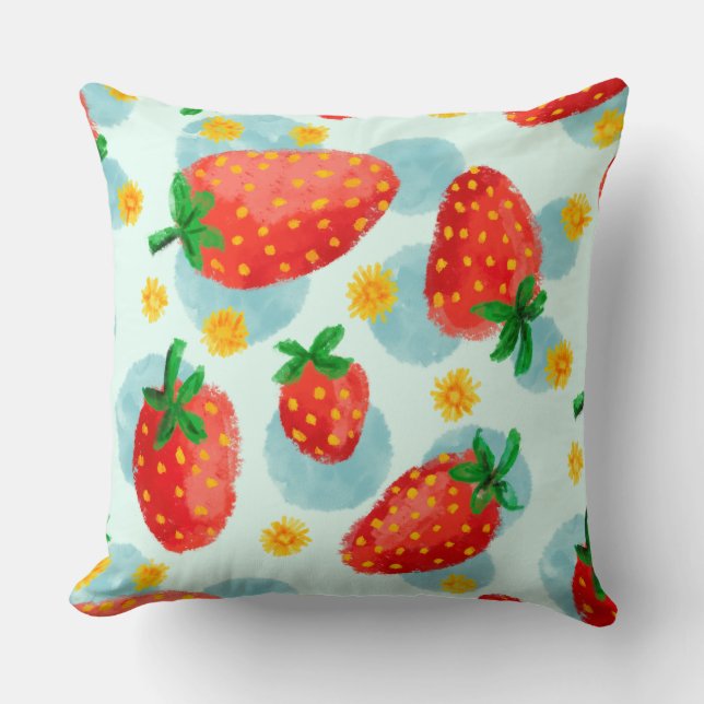 Strawberry Throw Pillow (Front)