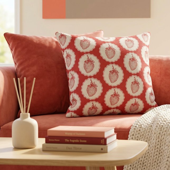 Strawberry Throw Pillow (Creator Uploaded)