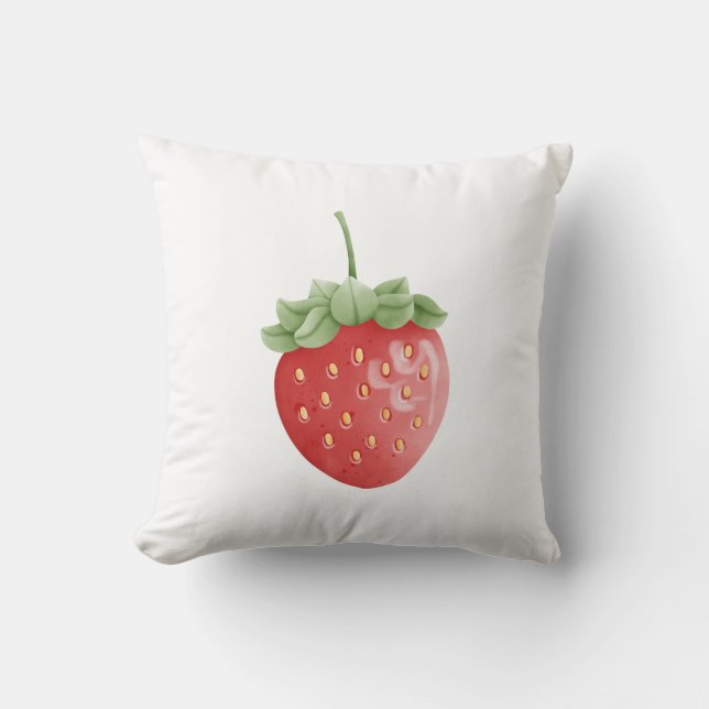Strawberry Throw Pillow (Front)
