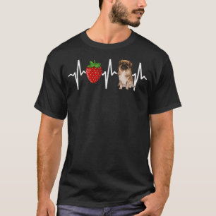 Strawberry Tibetan Spaniel Heartbeat Dog T-Shirt