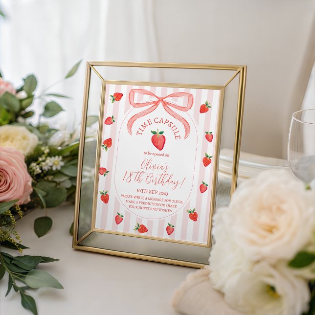 Strawberry Time Capsule Table Sign (Creator Uploaded)