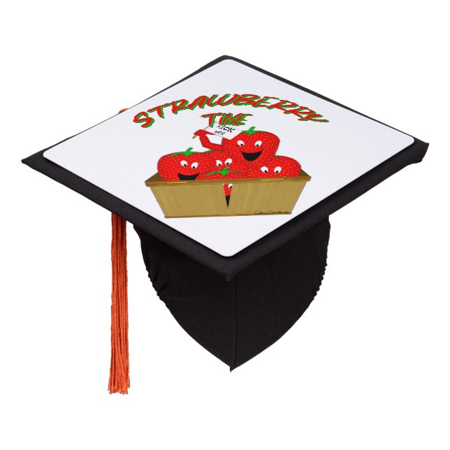 Strawberry Time! Graduation Cap Topper (Angled)