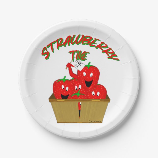 Strawberry Time! Paper Plate (Front)